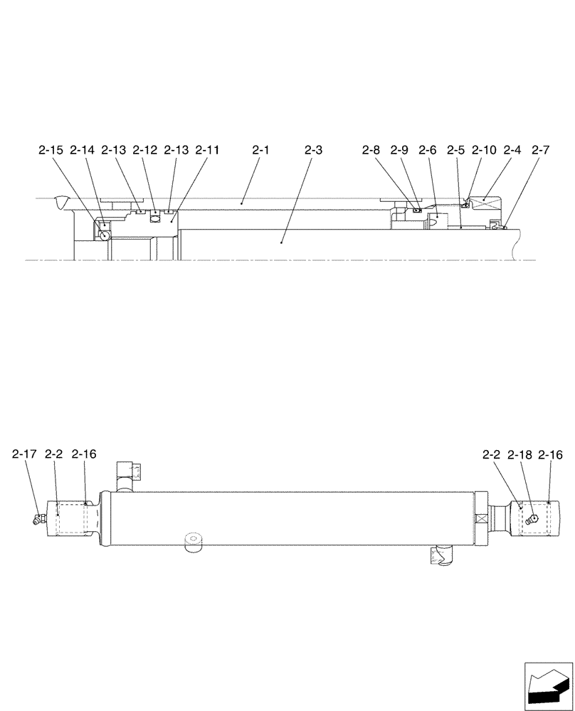 Схема запчастей Case CX17B - (03-005[02]) - CYLINDER INSTAL - ARM (35) - HYDRAULIC SYSTEMS