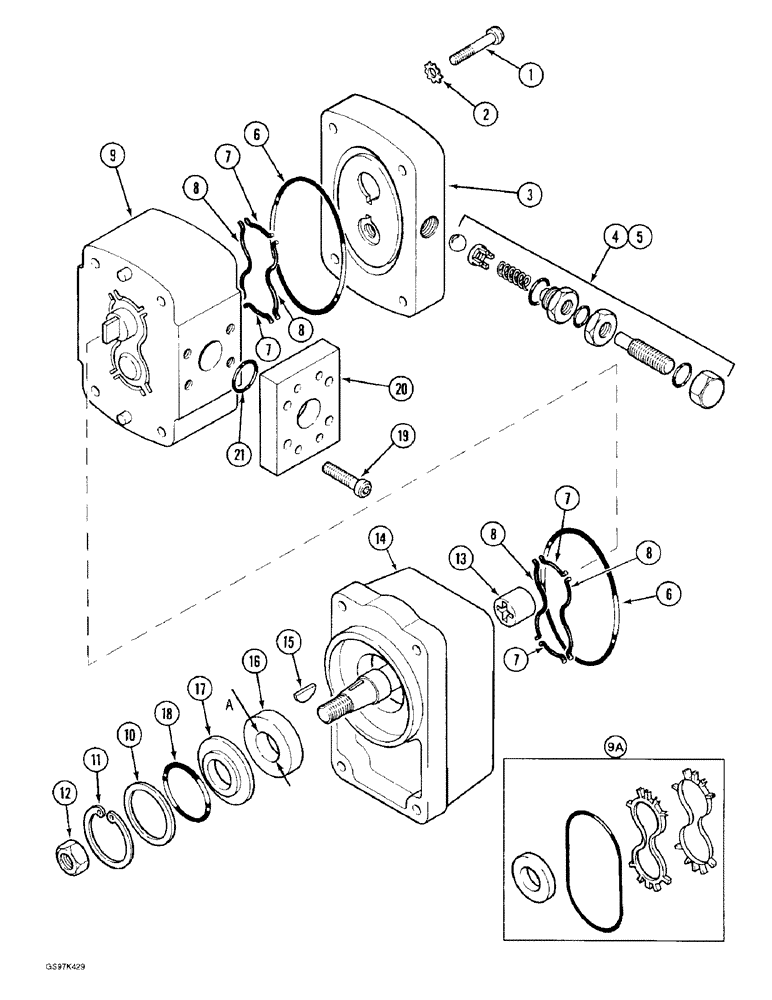 Схема запчастей Case 170C - (8-160) - OIL COOLER FAN MOTOR, MOTOR SERIAL NUMBER 40700000 THROUGH 60199999 (08) - HYDRAULICS