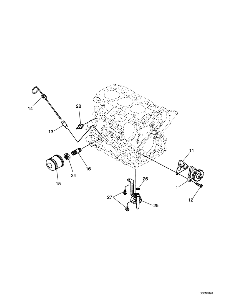 Схема запчастей Case CX14 - (02-11[00]) - OIL PUMP (02) - ENGINE