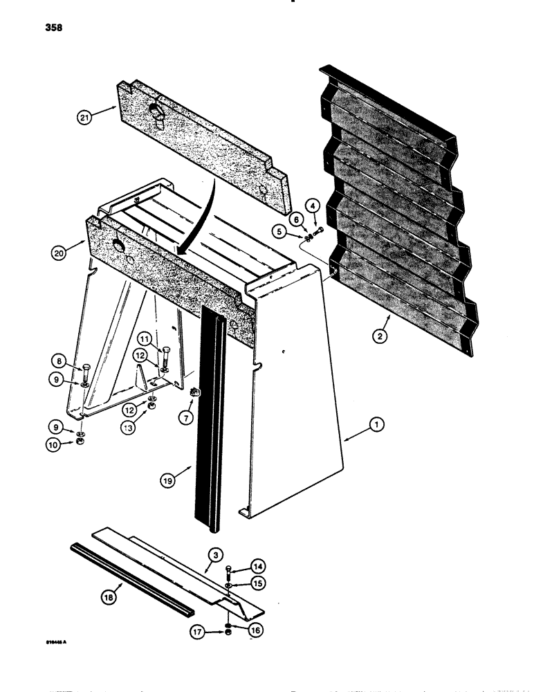 Схема запчастей Case 780B - (358) - RADIATOR GUARD AND GRILLE (09) - CHASSIS/ATTACHMENTS