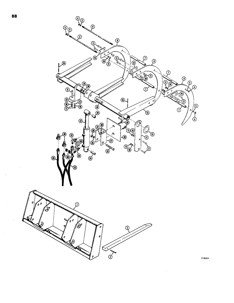 Схема запчастей Case 1816B - (88) - MANURE FORK AND GRAPPLE (89) - TOOLS