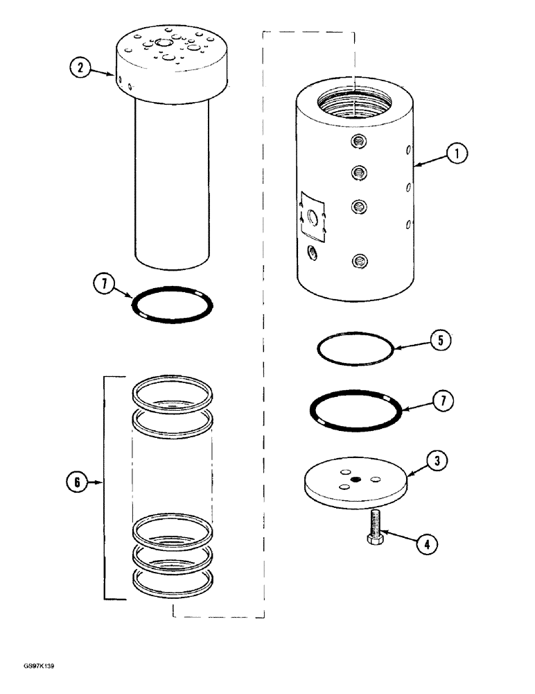 Схема запчастей Case 888 - (8C-22) - TURNTABLE LEVELER HYDRAULIC SWIVEL, P.I.N. 106803 AND AFTER (08) - HYDRAULICS