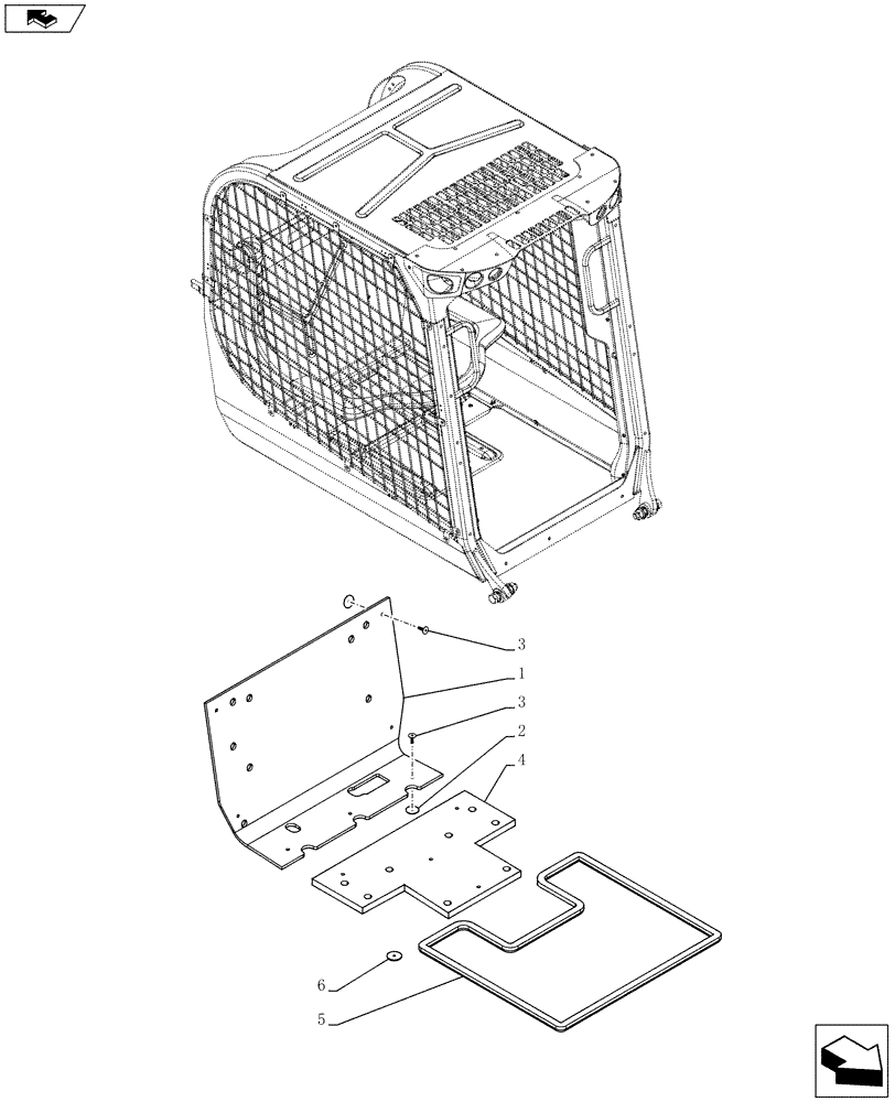 Схема запчастей Case SV300 - (90.119.AB[01]) - CAB SEALING (ALL CASE) (90) - PLATFORM, CAB, BODYWORK AND DECALS