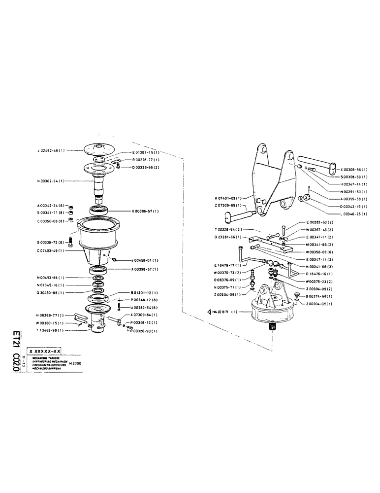 Схема запчастей Case TC45 - (166) - EARTHBORING MECHANISM 