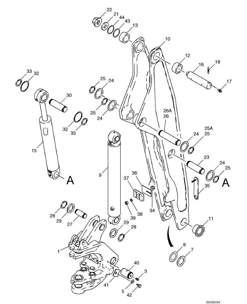 Схема запчастей Case 580M - (09-24) - BACKHOE - BOOM AND SWING TOWER (09) - CHASSIS/ATTACHMENTS