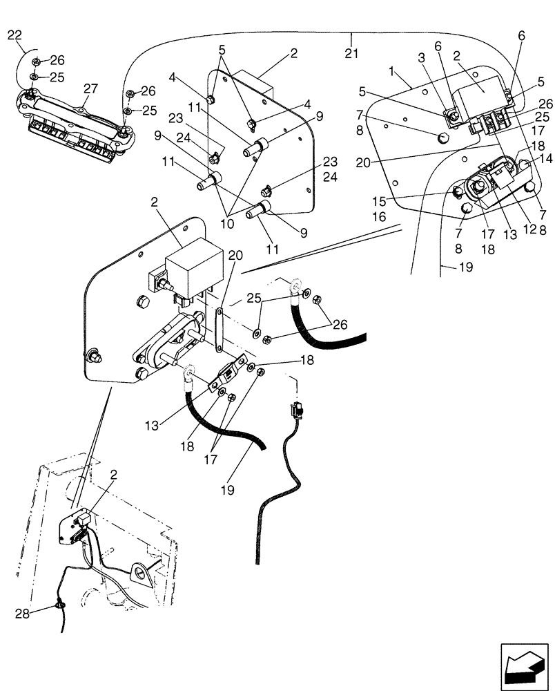 Схема запчастей Case 580SM - (10.254.12) - COLD START GRID HEATER (10) - ENGINE