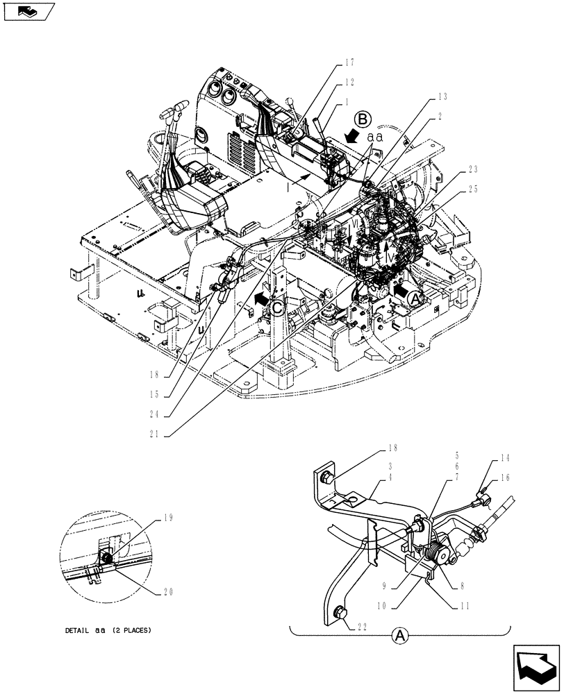 Схема запчастей Case CX55BMSR - (01-006[01]) - ENGINE CONTROL ASSY (CAB) (10) - ENGINE