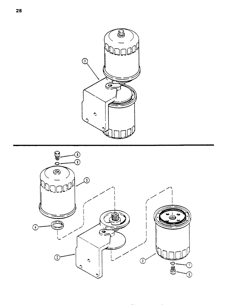 Схема запчастей Case DH5 - (28) - FUEL FILTER (10) - ENGINE