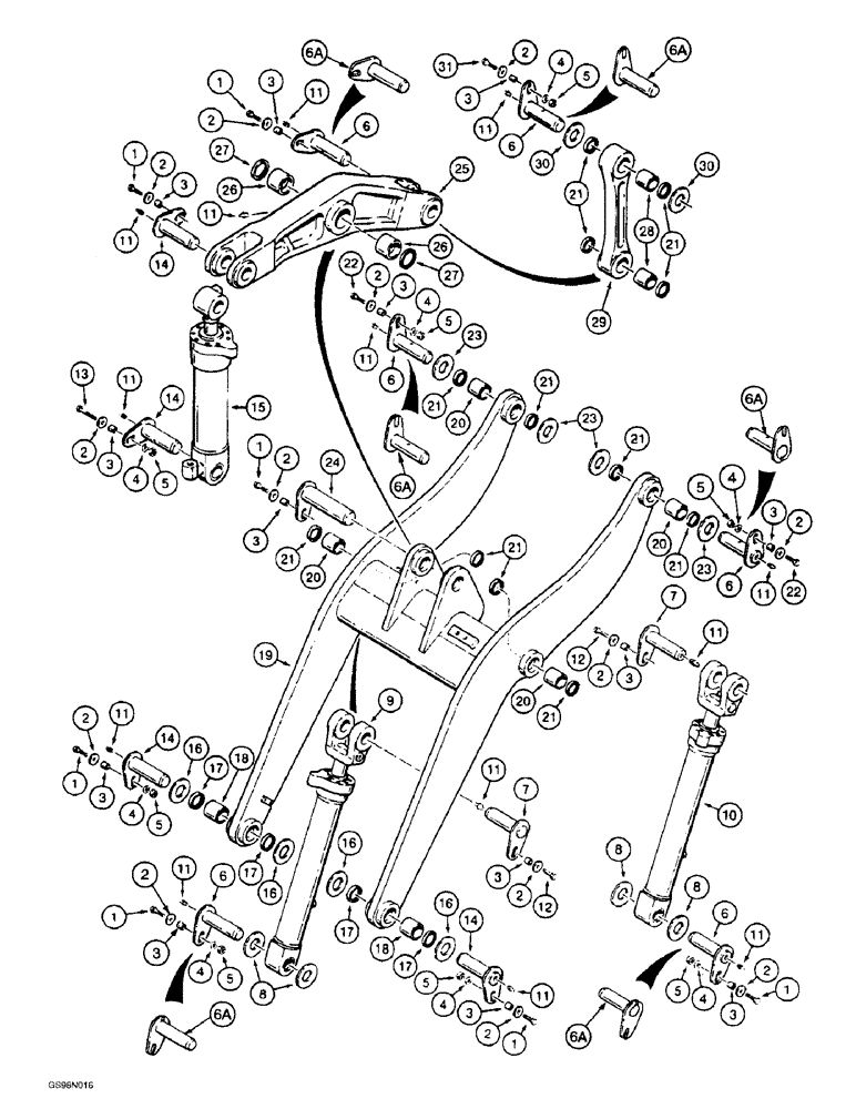 Схема запчастей Case 621B - (9-010) - LOADER LIFT FRAME, Z-BAR LOADER (09) - CHASSIS/ATTACHMENTS