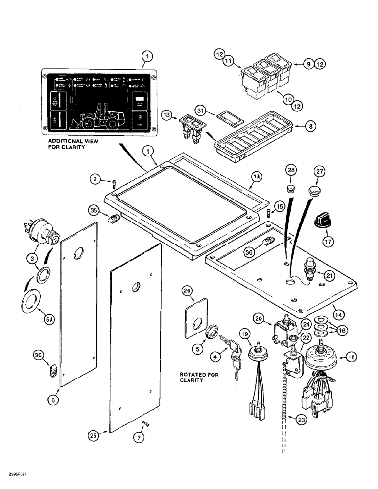 Схема запчастей Case 621B - (4-06) - INSTRUMENT PANEL AND IGNITION SWITCH (04) - ELECTRICAL SYSTEMS