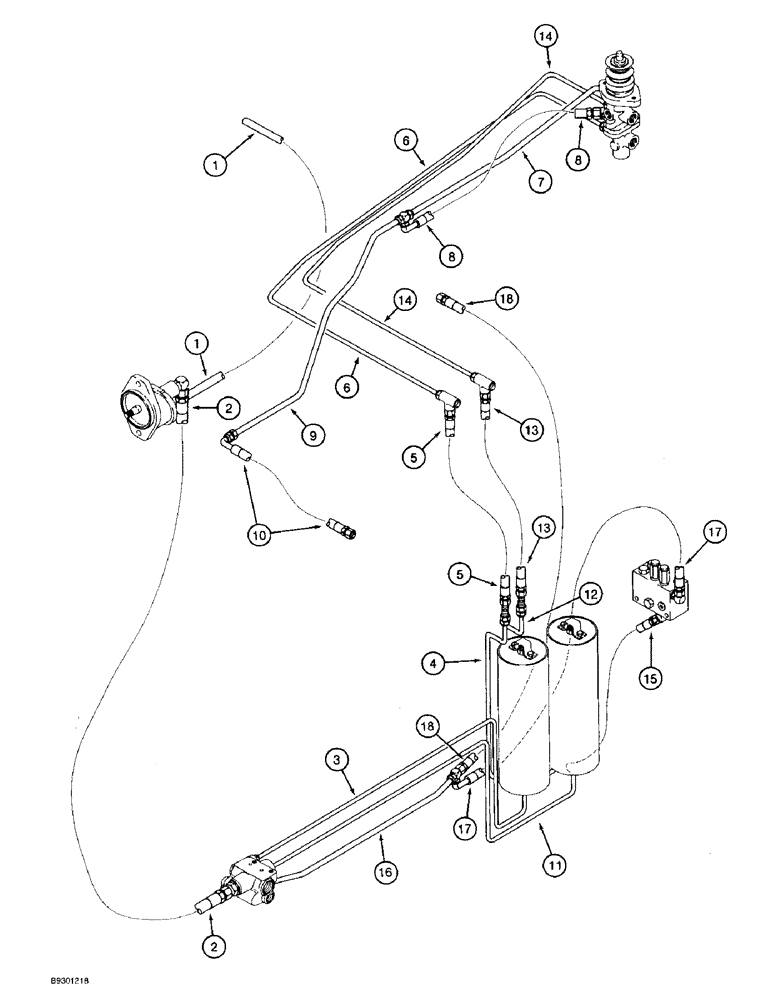 Схема запчастей Case 821B - (1-14) - PICTORIAL INDEX, MAIN BRAKE HYDRAULIC CIRCUIT, BRAKE VALVE SUPPLY & RETURN (00) - PICTORIAL INDEX