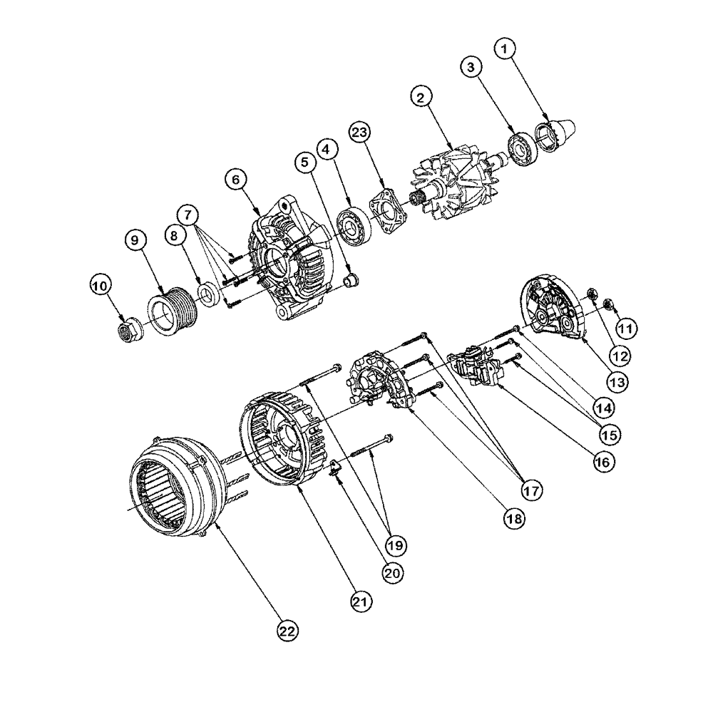 Схема запчастей Case 865 DHP - (4-008) - ALTERNATOR 50A - COMPONENTS (04) - ELECTRICAL SYSTEMS