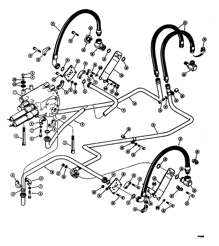 Схема запчастей Case W26B - (402) - LOADER CLAM BUCKET HYDRAULIC CIRCUIT (08) - HYDRAULICS