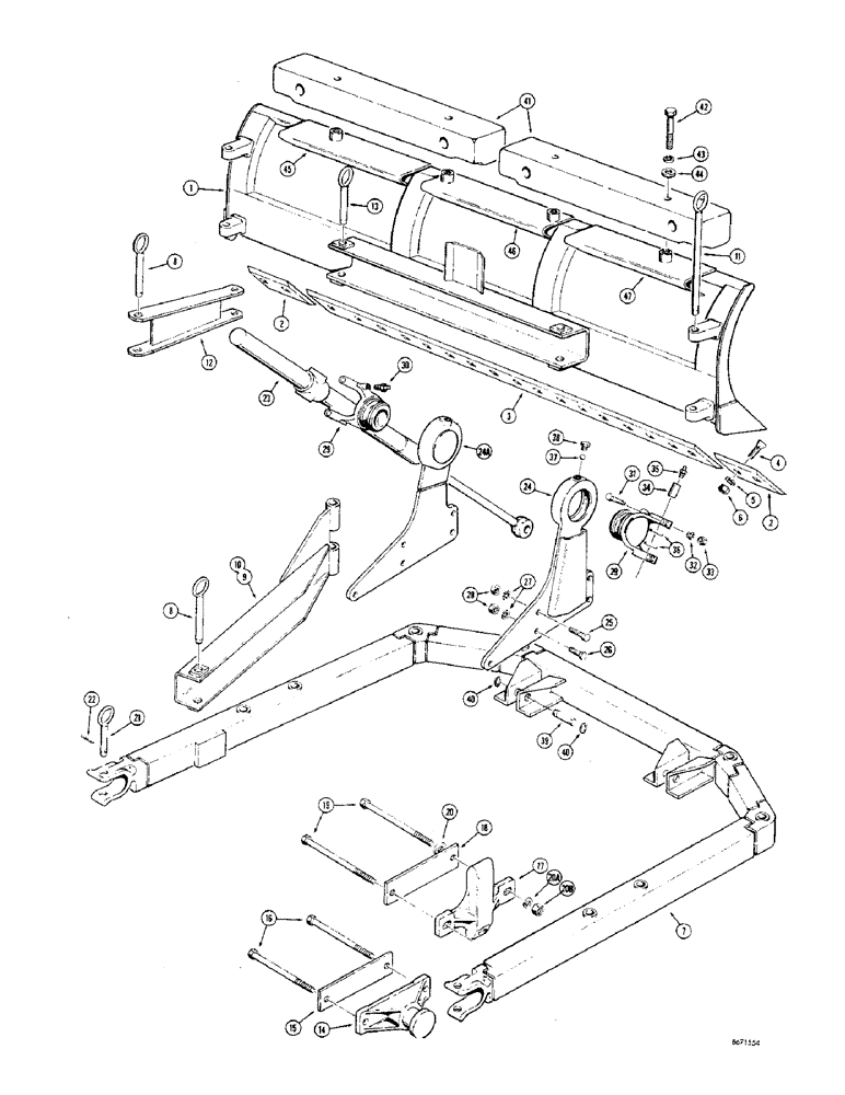 Схема запчастей Case 310G - (216) - MECHANICAL ANGLING DOZER (05) - UPPERSTRUCTURE CHASSIS