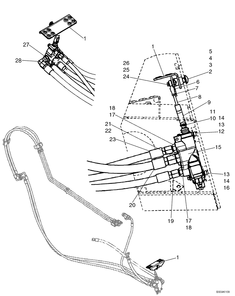 Схема запчастей Case 445CT - (08-17) - SECONDARY FRONT AUXILIARY (08) - HYDRAULICS