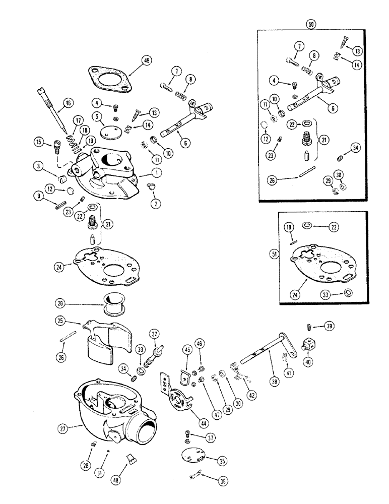 Схема запчастей Case 310G - (023C) - G45779 CARBURETOR, (148B) SPARK IGNITION ENGINE (02) - FUEL SYSTEM