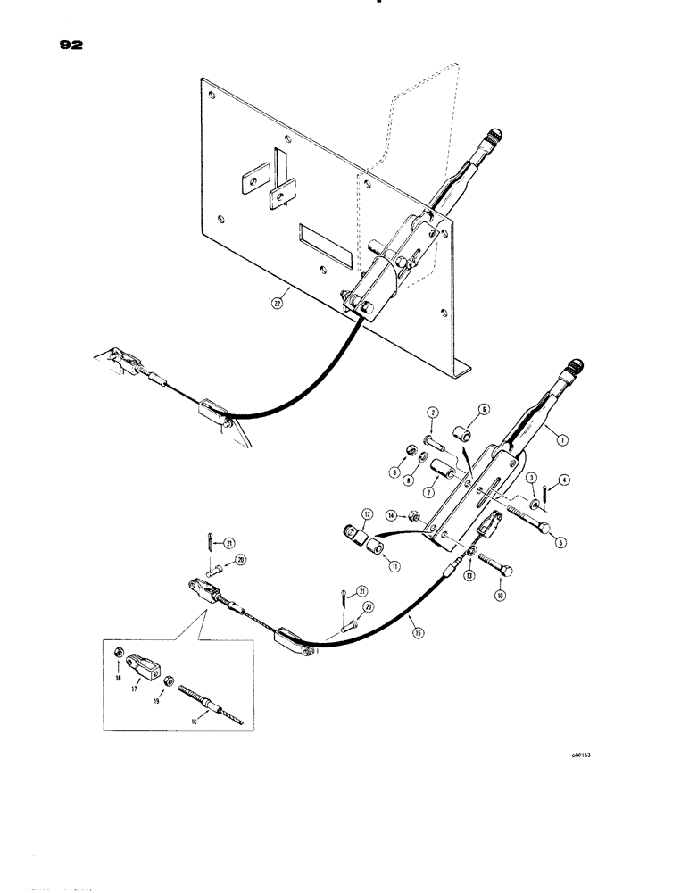 Схема запчастей Case 1150 - (092) - PARKING BRAKE (04) - UNDERCARRIAGE