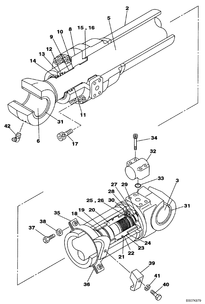 Схема запчастей Case CX225SR - (08-57) - CYLINDER ASSY, ARM - MODELS WITH LOAD HOLD (08) - HYDRAULICS