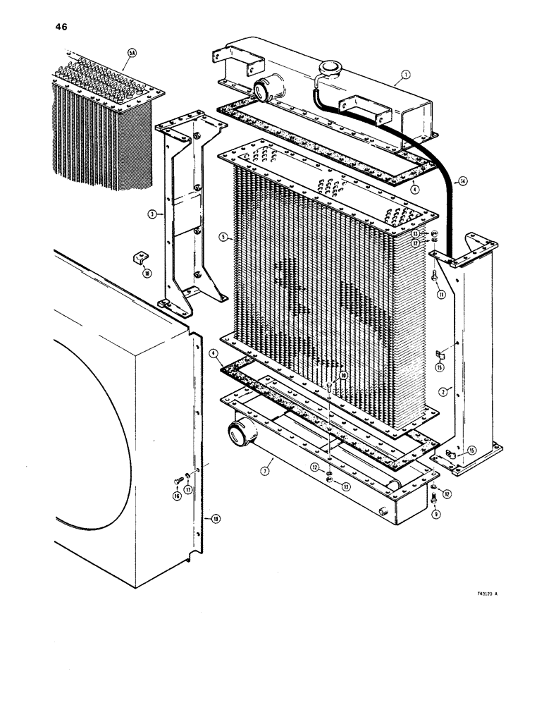 Схема запчастей Case 1450 - (046) - PERFEX RADIATORS, PRODUCTION RADIATORS (02) - ENGINE