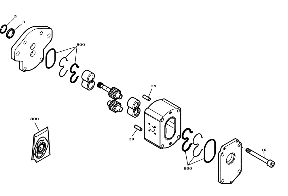 Схема запчастей Case 221E - (22.053[2989723000]) - GEAR PUMP (35) - HYDRAULIC SYSTEMS