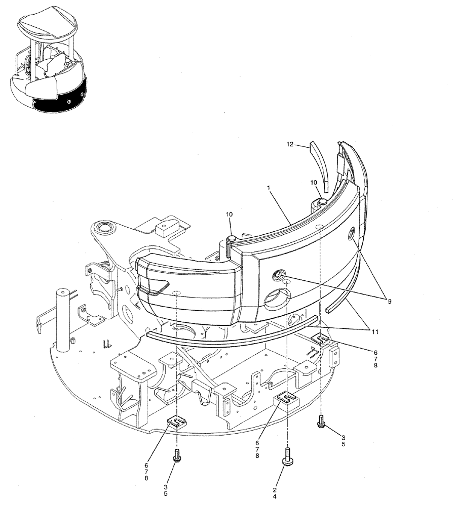 Схема запчастей Case CX27B PV13 - (01-003) - COUNTERWEIGHT INSTAL (05) - SUPERSTRUCTURE