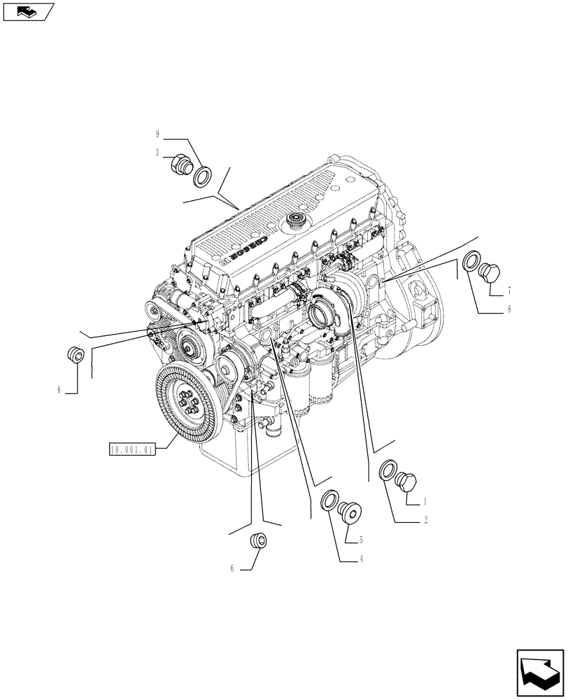 Схема запчастей Case F3AE0684S E913 - (10.400.01) - ENGINE COOLING SYSTEM (504031565-504031567-504069778-504236475-504057441-504057436) (10) - ENGINE