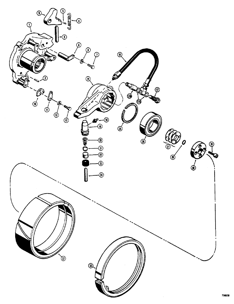 Схема запчастей Case 800 - (264) - RHINOMATIC WINCH, CLUTCH ASSEMBLY (05) - UPPERSTRUCTURE CHASSIS