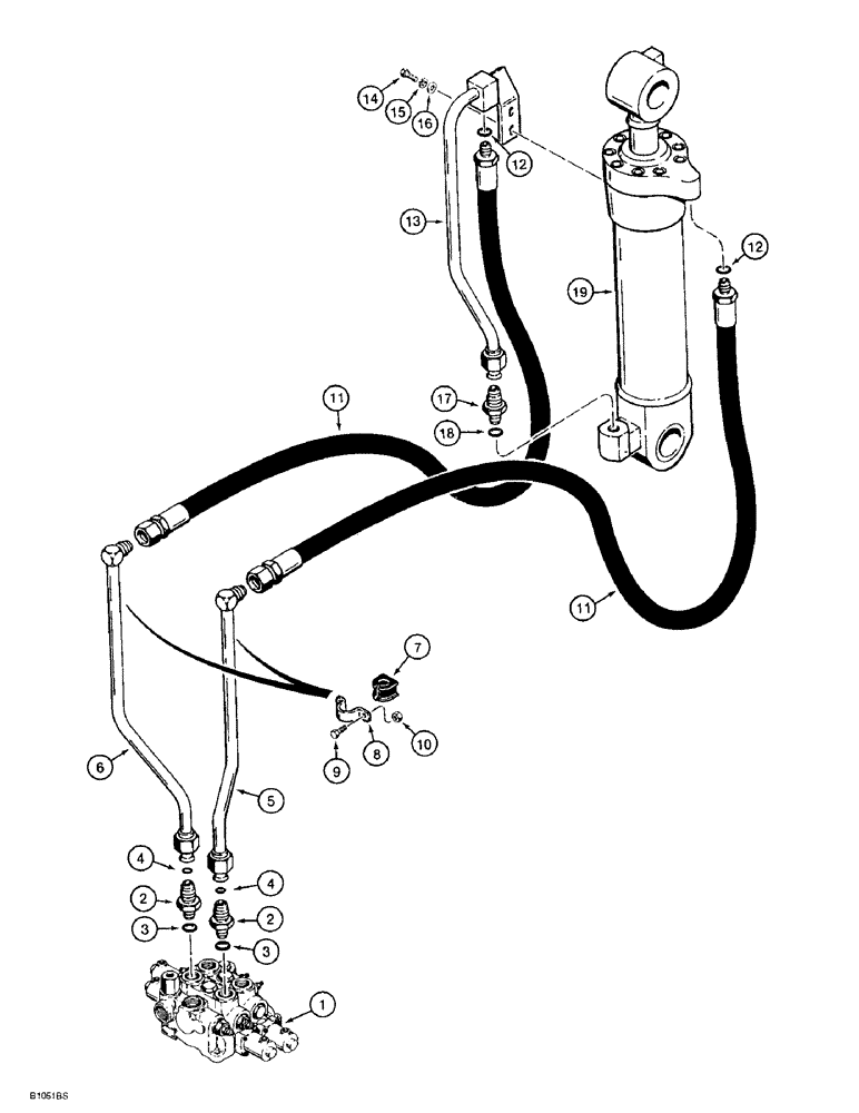 Схема запчастей Case 721B - (8-012) - HYDRAULIC CIRCUIT, LOADER BUCKET, Z-BAR LOADER (08) - HYDRAULICS