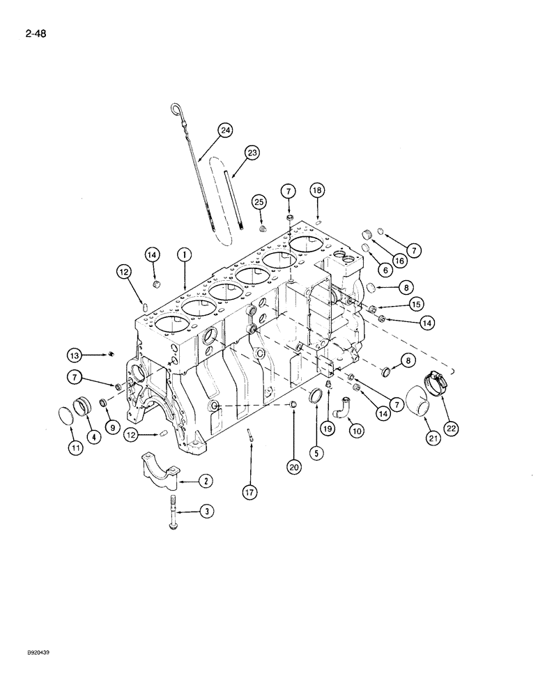 Схема запчастей Case 721 - (2-48) - CYLINDER BLOCK, 6T-830 ENGINE, TWELVE PISTON COOLING NOZZLES, EMG. SN 44706126 & AFTER (02) - ENGINE