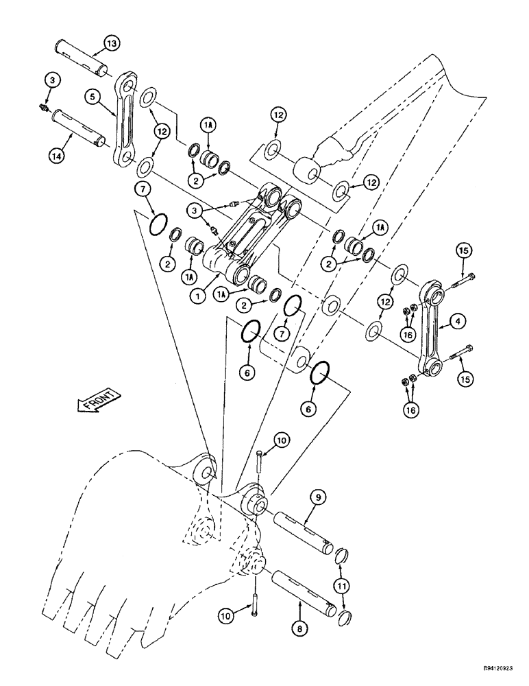 Схема запчастей Case 9010B - (9-098) - ARM LINKAGE (09) - CHASSIS