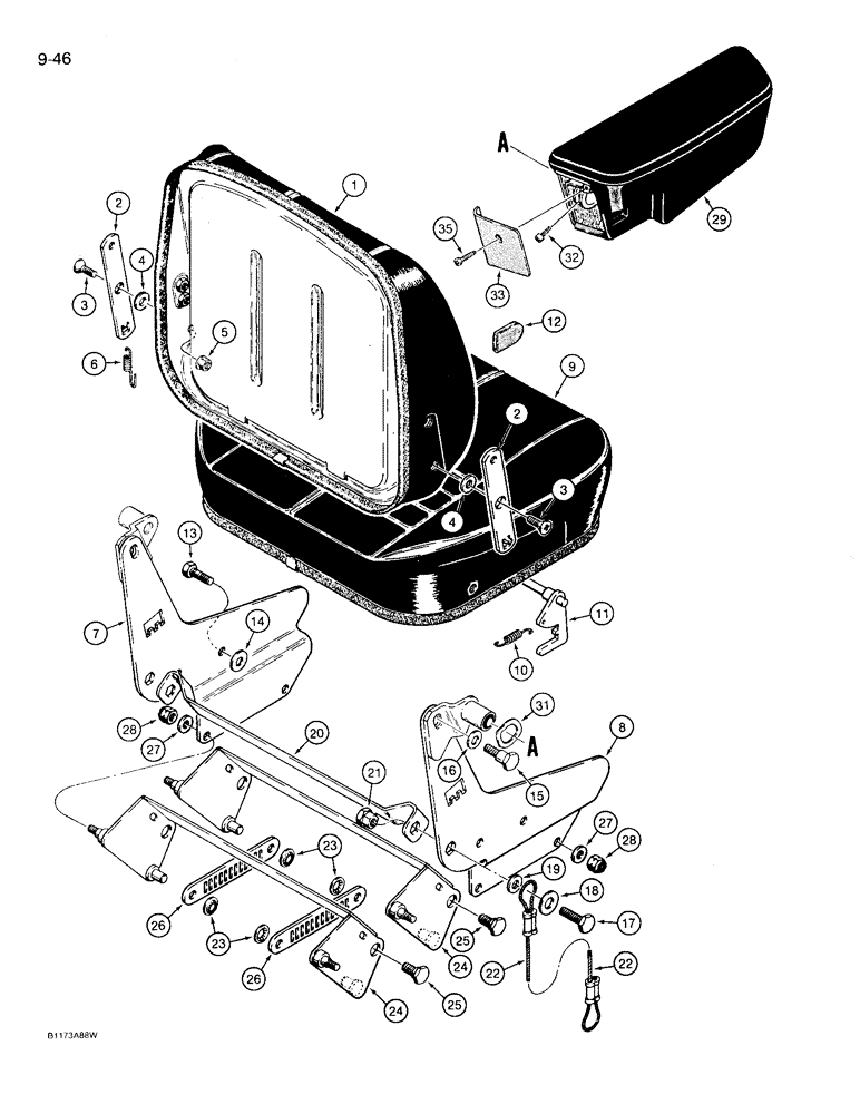 Схема запчастей Case 721 - (9-046) - SUSPENSION SEATS (09) - CHASSIS/ATTACHMENTS