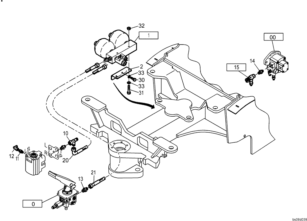 Схема запчастей Case 121E - (20.535[2991197000]) - HYDRAULIC SYSTEM EMERGENCY-STEERING (35) - HYDRAULIC SYSTEMS