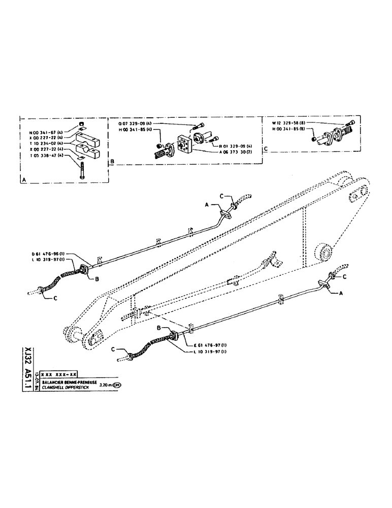 Схема запчастей Case 160CL - (314) - CLAMSHELL DIPPERSTICK (14) - DIPPERSTICKS