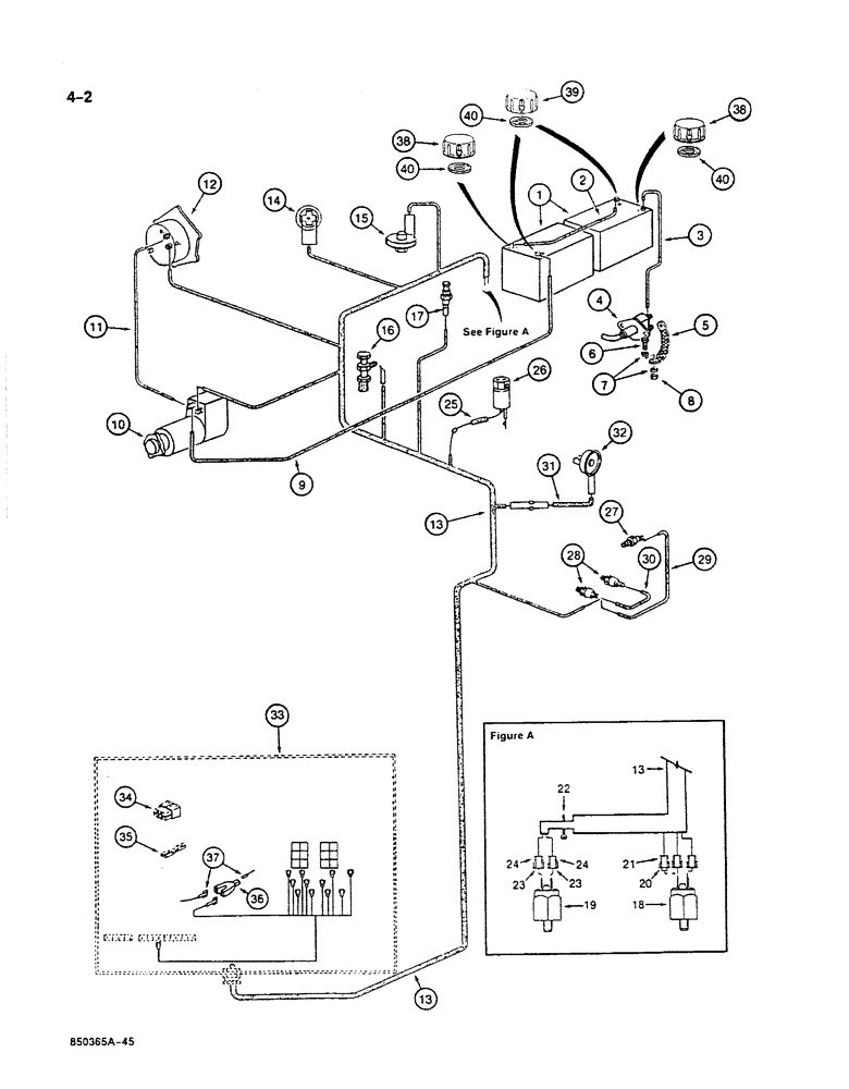 Схема запчастей Case 125B - (4-02) - ENGINE ELECTRICAL SYSTEM, P.I.N. 74251 THROUGH 74879 (04) - ELECTRICAL SYSTEMS