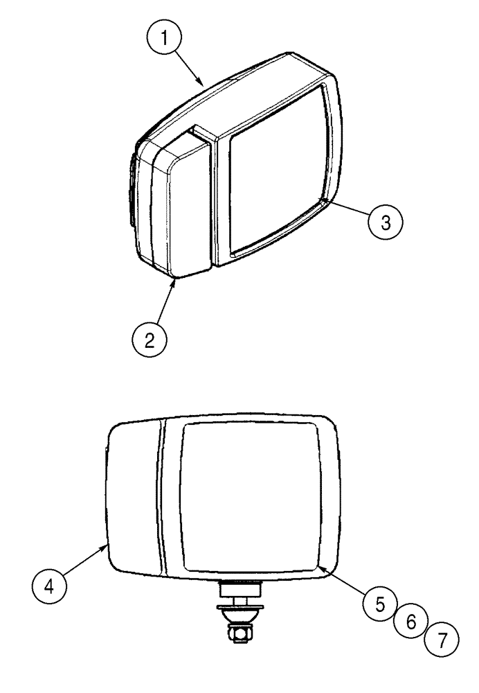 Схема запчастей Case 521D - (04-23) - LAMP ASSY - LAMP, FRONT (04) - ELECTRICAL SYSTEMS