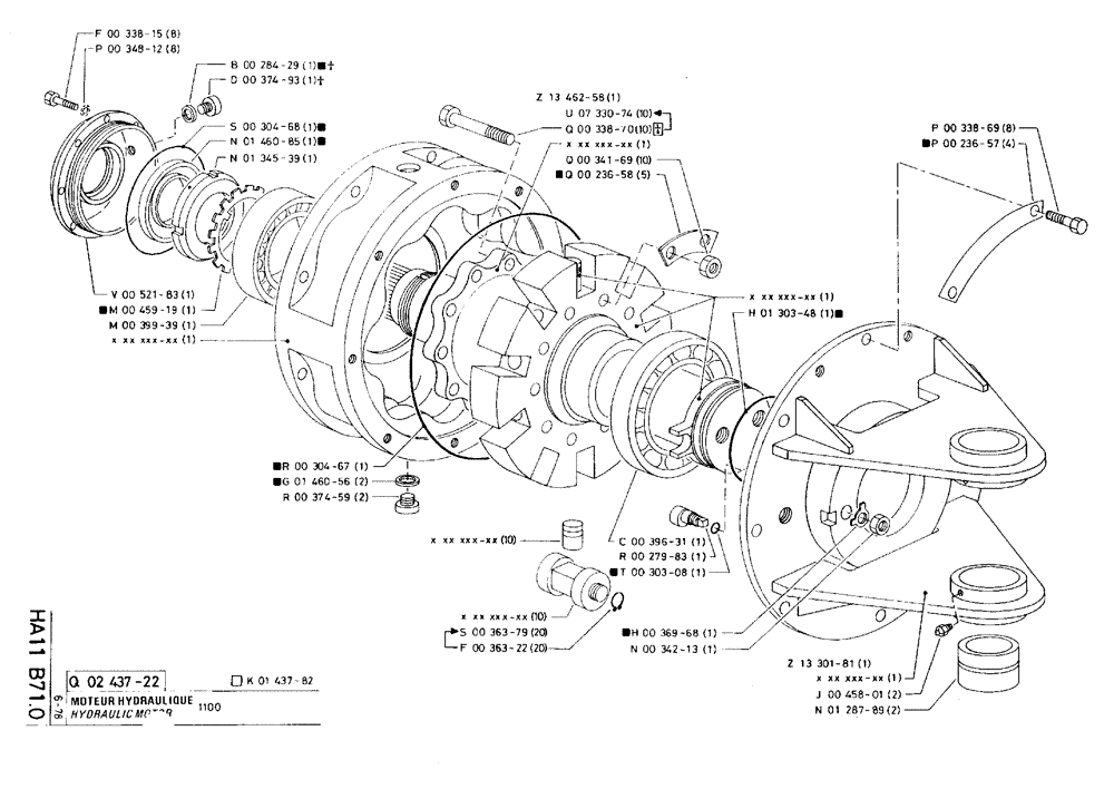 Схема запчастей Case 75C - (HA11 B71.0) - HYDRAULIC MOTOR - 1100 (07) - HYDRAULIC SYSTEM