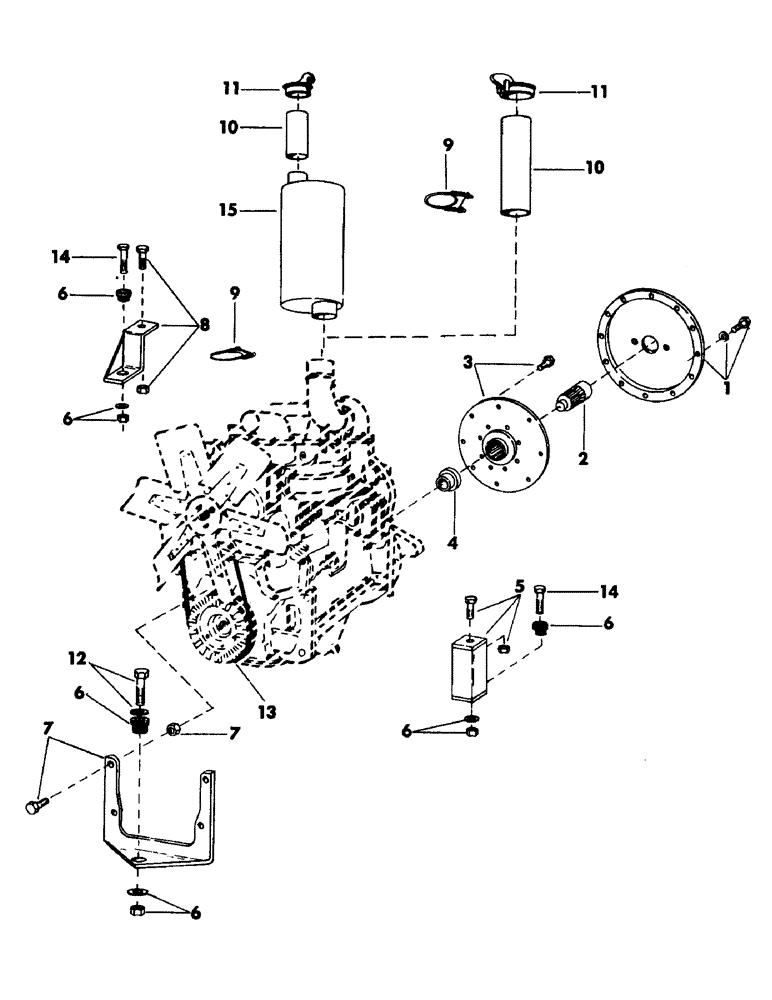 Схема запчастей Case 50 - (021) - CASE 504BDT DIESEL ENGINE (DROTT NO. A64311) AND MOUNTING PARTS. (10) - ENGINE