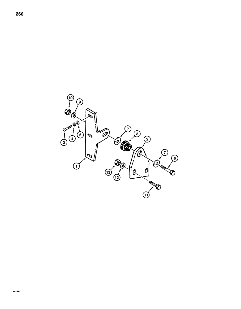 Схема запчастей Case 880D - (266) - UPPER CAB MOUNTING BRACKET (05) - UPPERSTRUCTURE CHASSIS