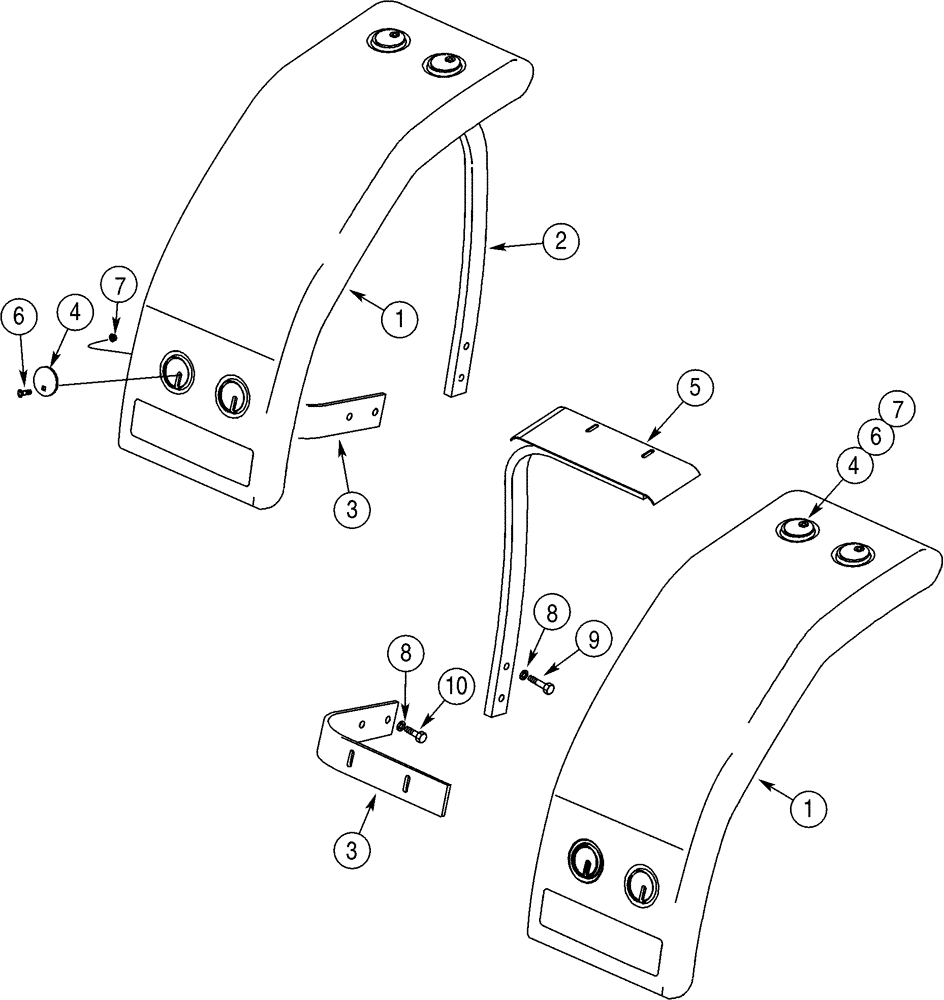 Схема запчастей Case 521D - (09-20) - FENDERS, FRONT (09) - CHASSIS