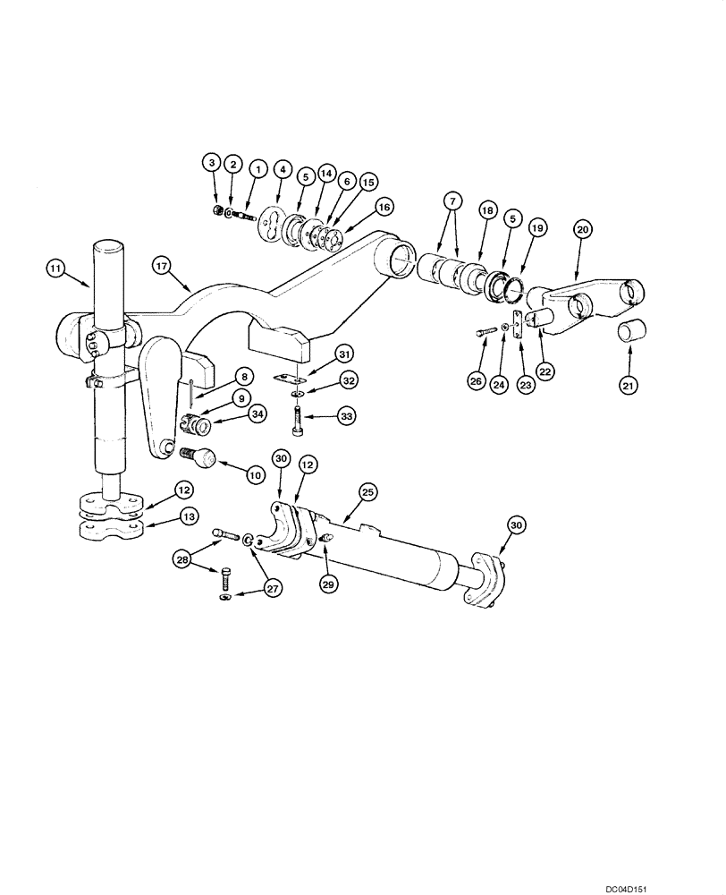 Схема запчастей Case 885 - (08.63[00]) - CYLINDER - SADDLE AND ACTUATING (OPTIONAL) (08) - HYDRAULICS