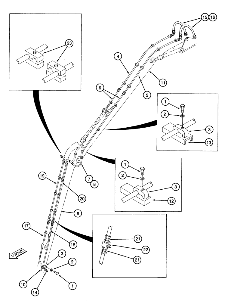 Схема запчастей Case 9040 - (8-89C) - AUXILIARY HYDRAULICS, LONG REACH MODELS ONLY (08) - HYDRAULICS