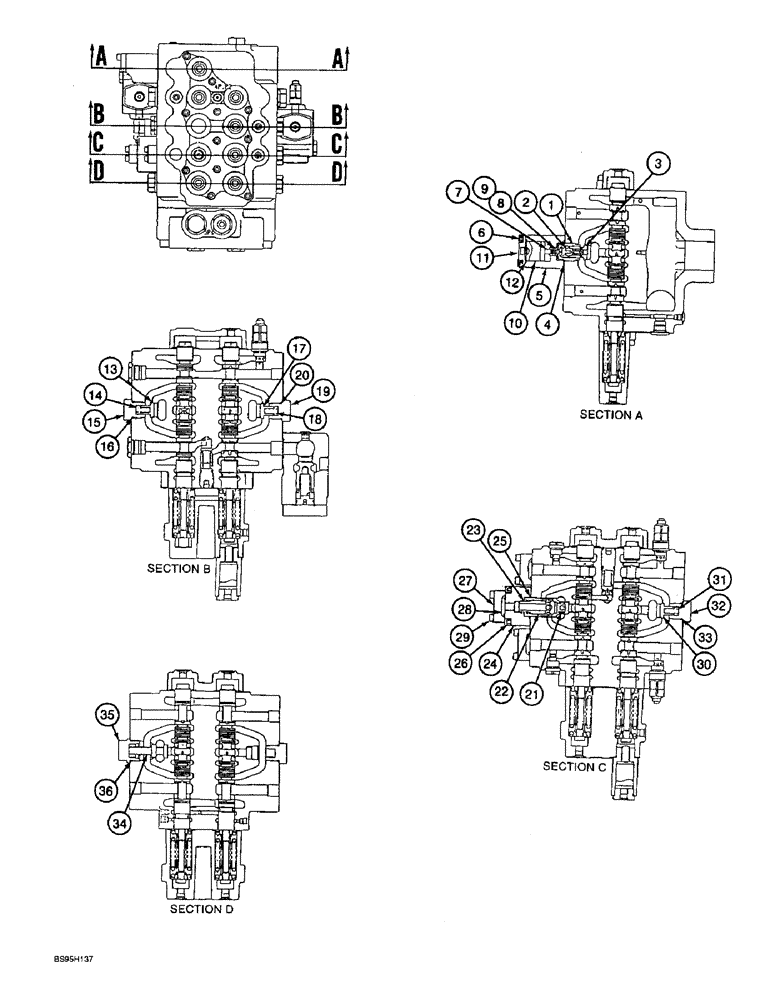 Схема запчастей Case 9060B - (8-198) - 163643A1 AND 171225A1 CONTROL VALVES, MISCELLANEOUS VALVES (08) - HYDRAULICS