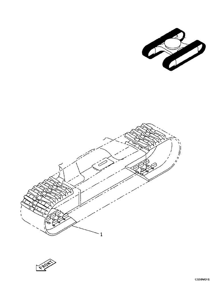 Схема запчастей Case 9007B - (5-12) - RUBBER TRACK (11) - TRACKS/STEERING