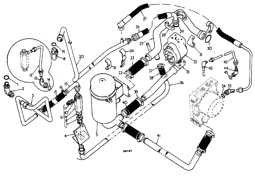 Схема запчастей Case 3400 - (067) - POWER SUPPLY AND MULTIPLE CONTROL VALVE (35) - HYDRAULIC SYSTEMS