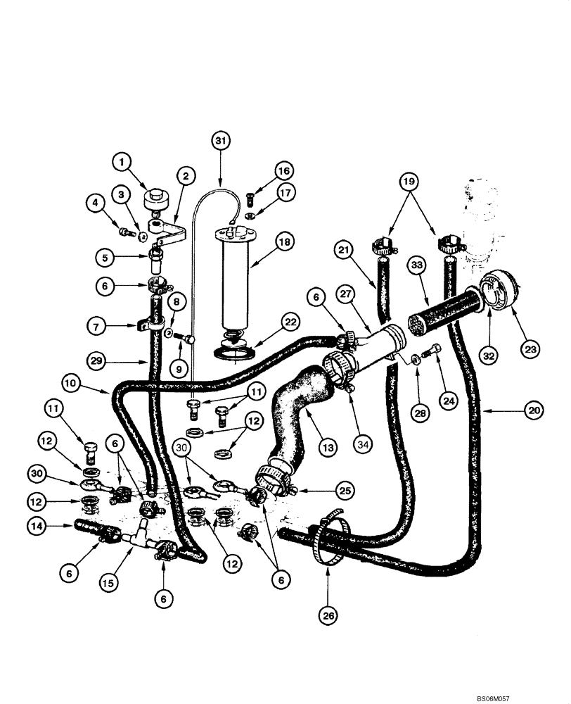 Схема запчастей Case 845 - (03.04[00]) - FUEL LINE (03) - FUEL SYSTEM