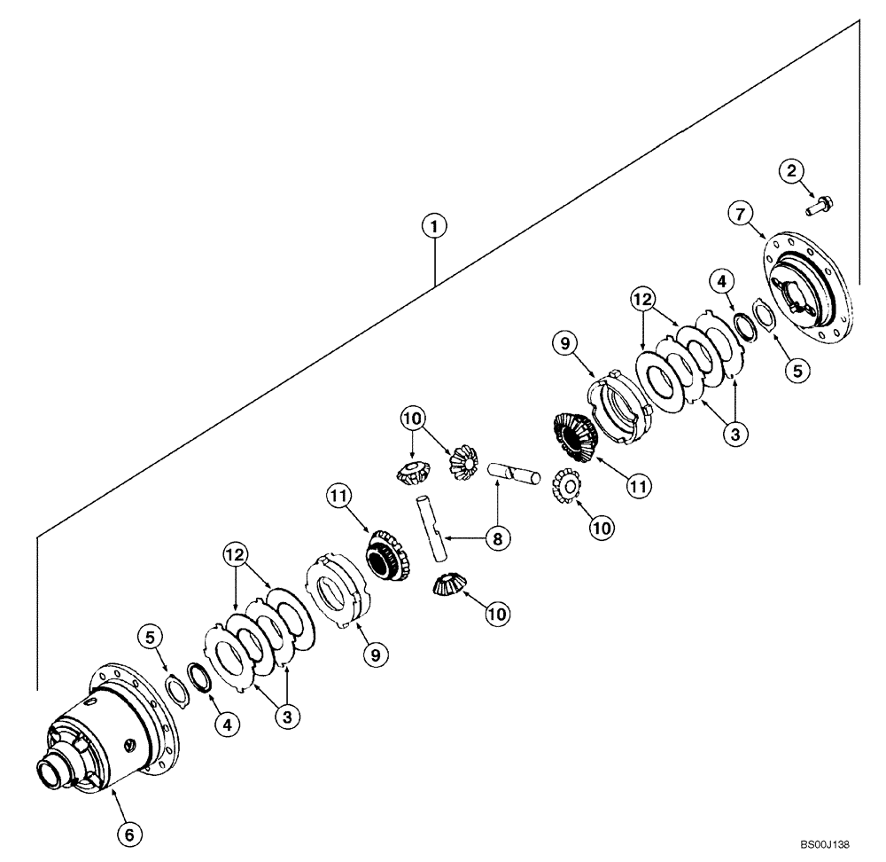 Схема запчастей Case 821C - (06-23A) - AXLE, REAR - DIFFERENTIAL (06) - POWER TRAIN