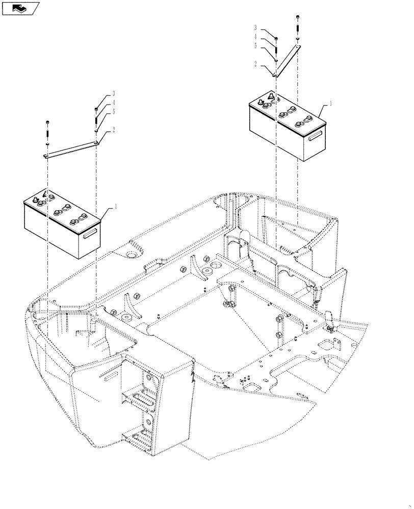 Схема запчастей Case 1121F - (55.301.01) - BATTERY INSTALLATION (55) - ELECTRICAL SYSTEMS