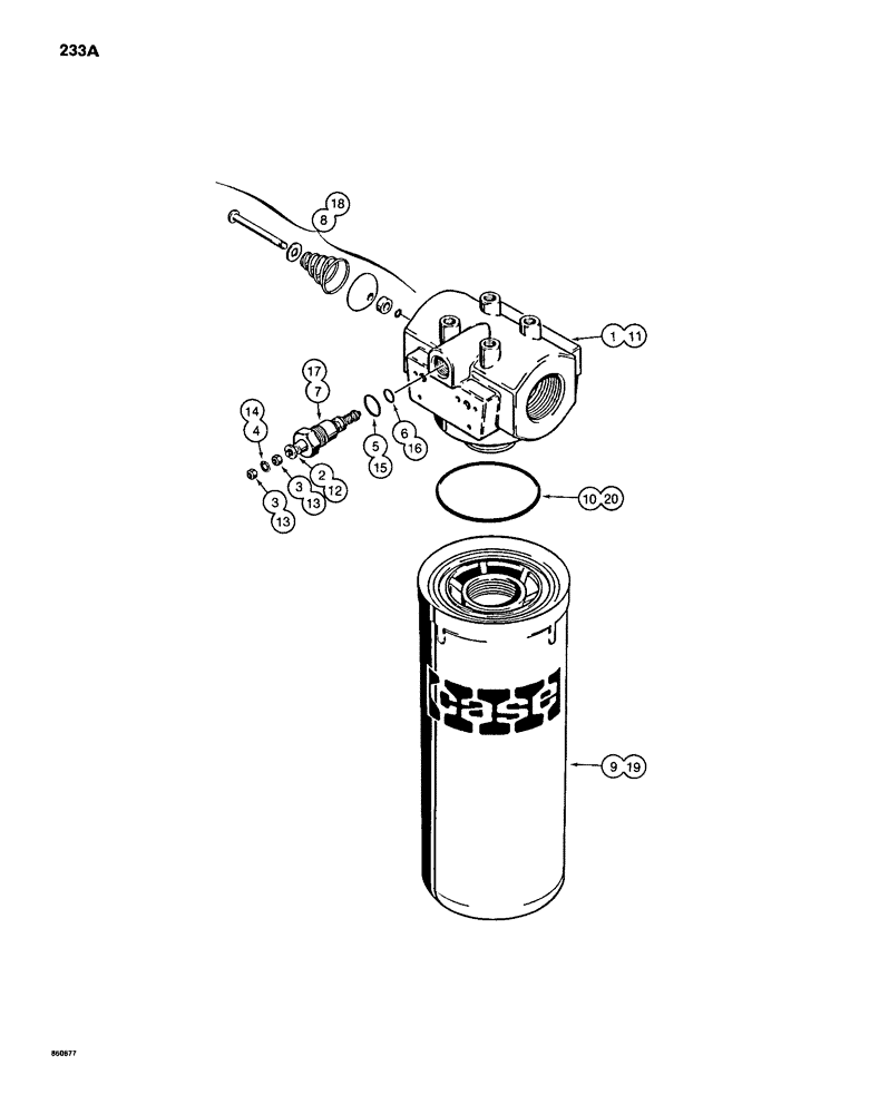 Схема запчастей Case 1155D - (233A) - TRANSMISSION OIL FILTER ASSEMBLIES, VERTICALLY-MOUNTED, IF USED (06) - POWER TRAIN