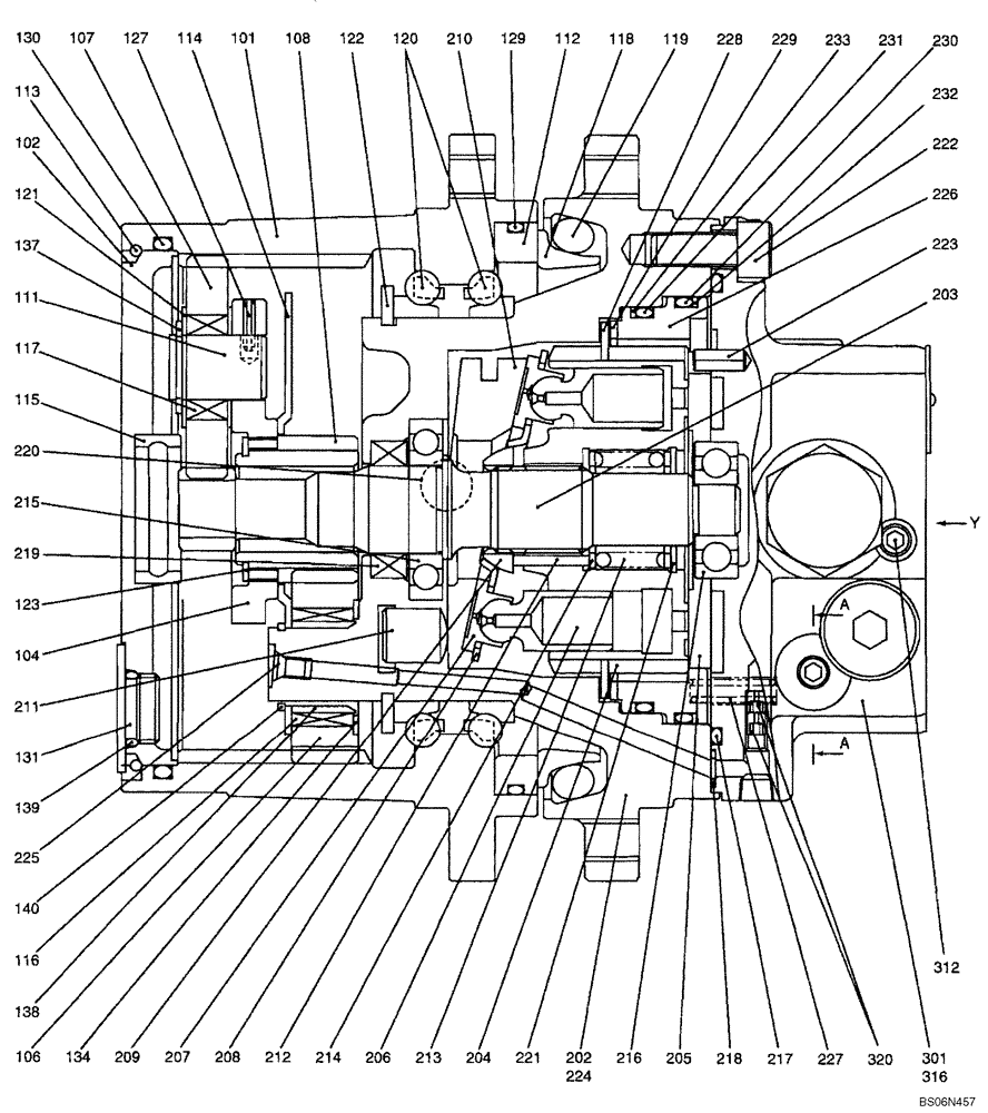 Схема запчастей Case CX17B - (08-020[00]) - MOTOR ASSY, PROPELLING (PU15V00021F1) (35) - HYDRAULIC SYSTEMS