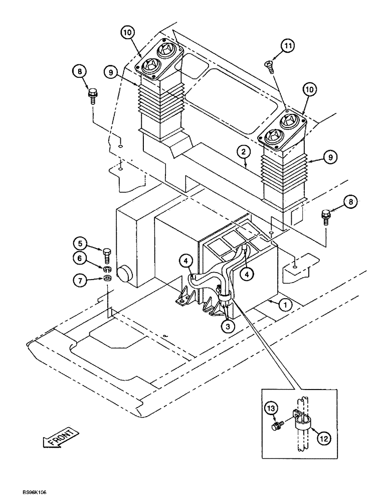 Схема запчастей Case 9060B - (9-072) - AIR CONDITIONER - FLOOR MOUNTED, PRIOR TO P.I.N. EAC0601032 (09) - CHASSIS